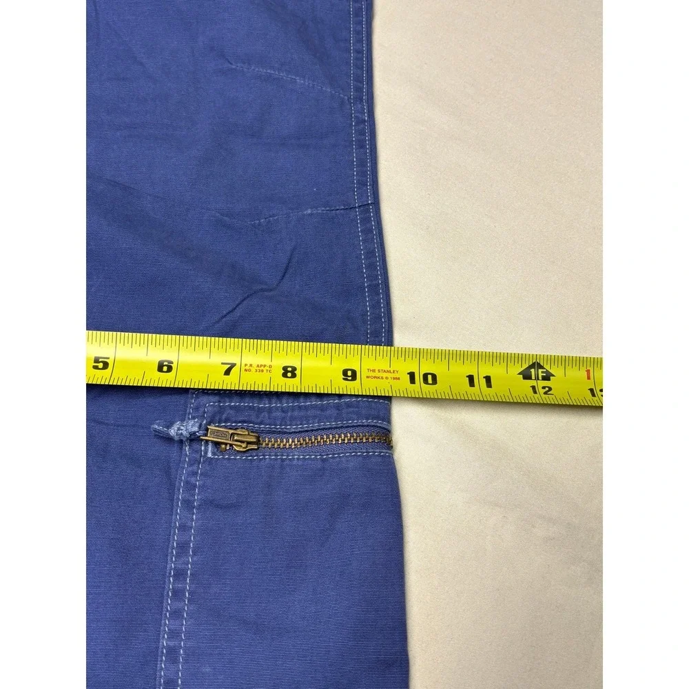 VTG Y2K Polo Ralph Lauren Blue Cargo Pants Wide Leg Zipper Pockets Boys 16 28X29